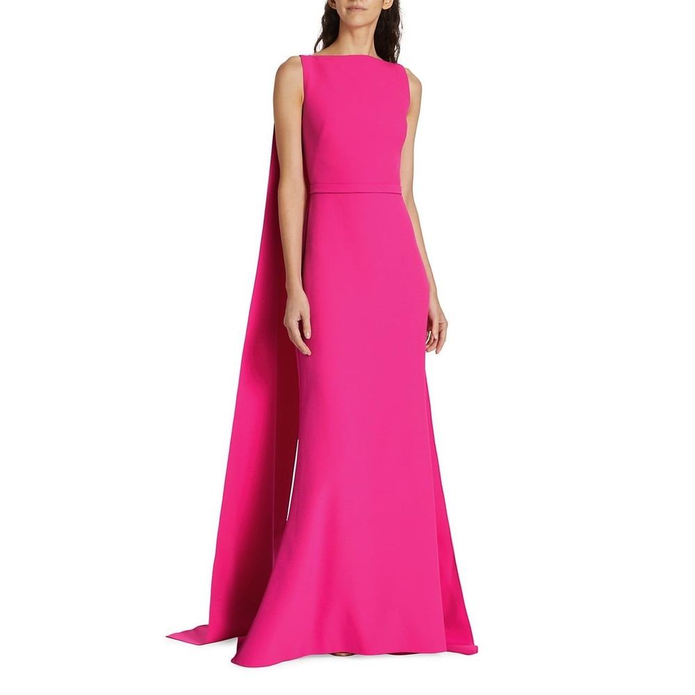 Safiyaa Ginevra Split-Cape Gown